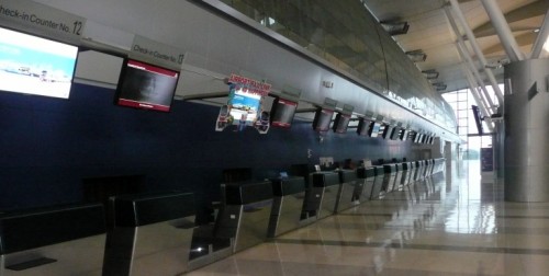 Check-in counters at Makkasan station