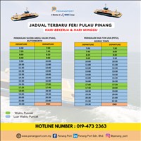Click to see the latest Butterworth to Penang Ferry Timetable >