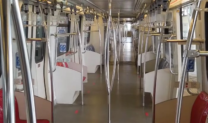 carriage on an LRT train to Masjid Jamek from TBS