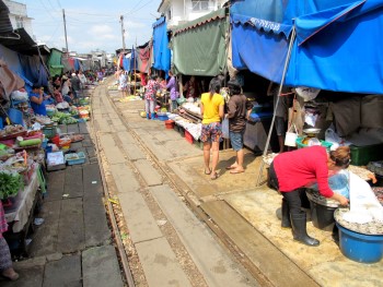 Cleared railway track at Rom Hoop market