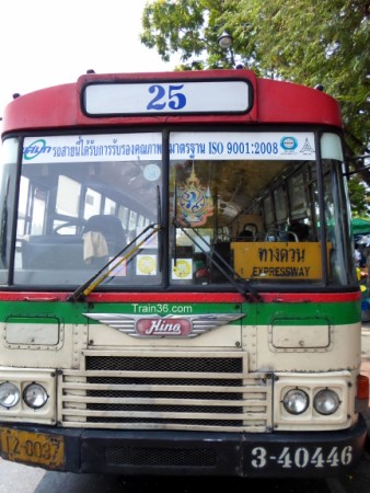 Expressway sign on a bus in Bangkok