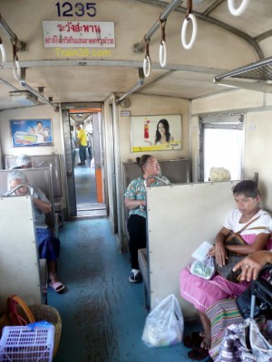 Photo from inside a commuter train Photo from inside a commuter train