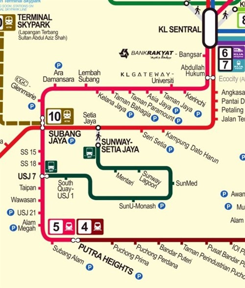 KL Sentral to Putra Heights LRT Train Timetable - Price