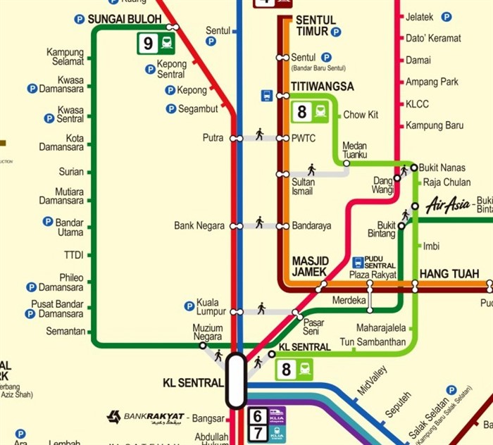 Sungai Buloh To Kl Sentral Mrt Ktm Komuter Train Ets Bus