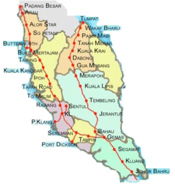 Ktm Route Map Laluan Peta Ets Intercity Trains Malaysia 2020