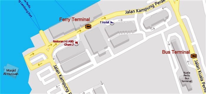 Kuala Perlis bus station map