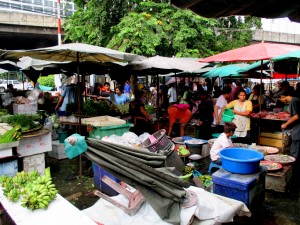 lively little market at the station