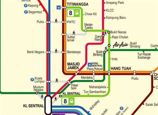 KL Sentral to KLCC LRT Train Schedule (Jadual) Fare (Tambang)