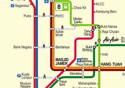 KLCC to Pasar Seni LRT Train Timetable (Jadual) Ticket Price
