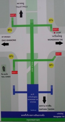 map of the BTS walk way exits