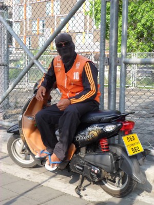 Photo of a motorbike taxi in Bangkok Thailand