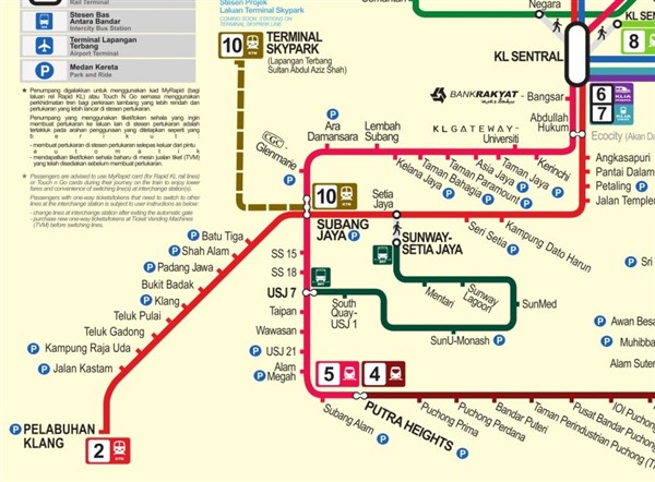 Port Klang To Kl Sentral Ktm Komuter Train Route Map 