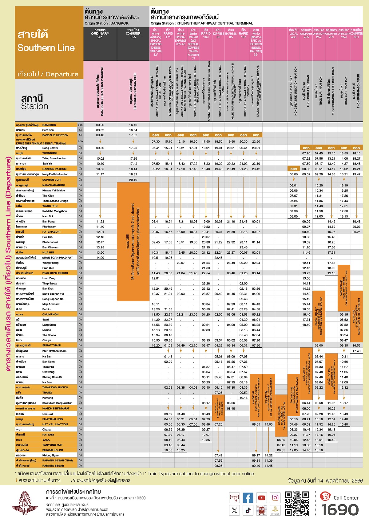 train-timetable-from-bangkok-southern-route