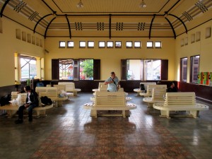 Waiting area at train station Waiting area at train station