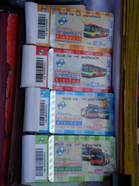 weekly and monthly bus passes for sale in Bangkok